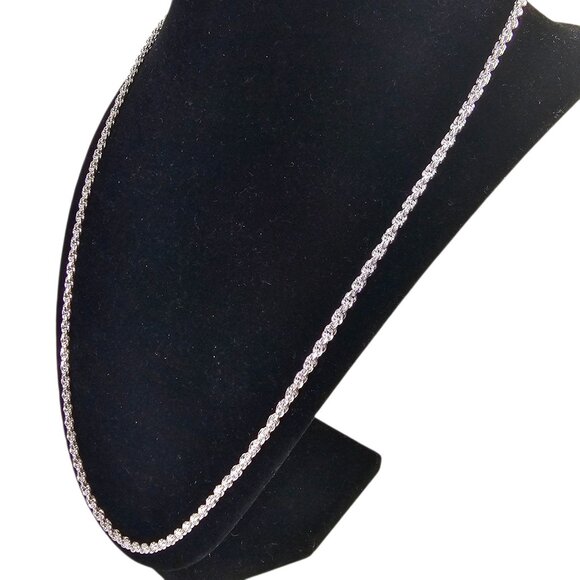 Macys 24" Rope Chain Necklace in Silver Tone NWOT - Picture 2 of 5